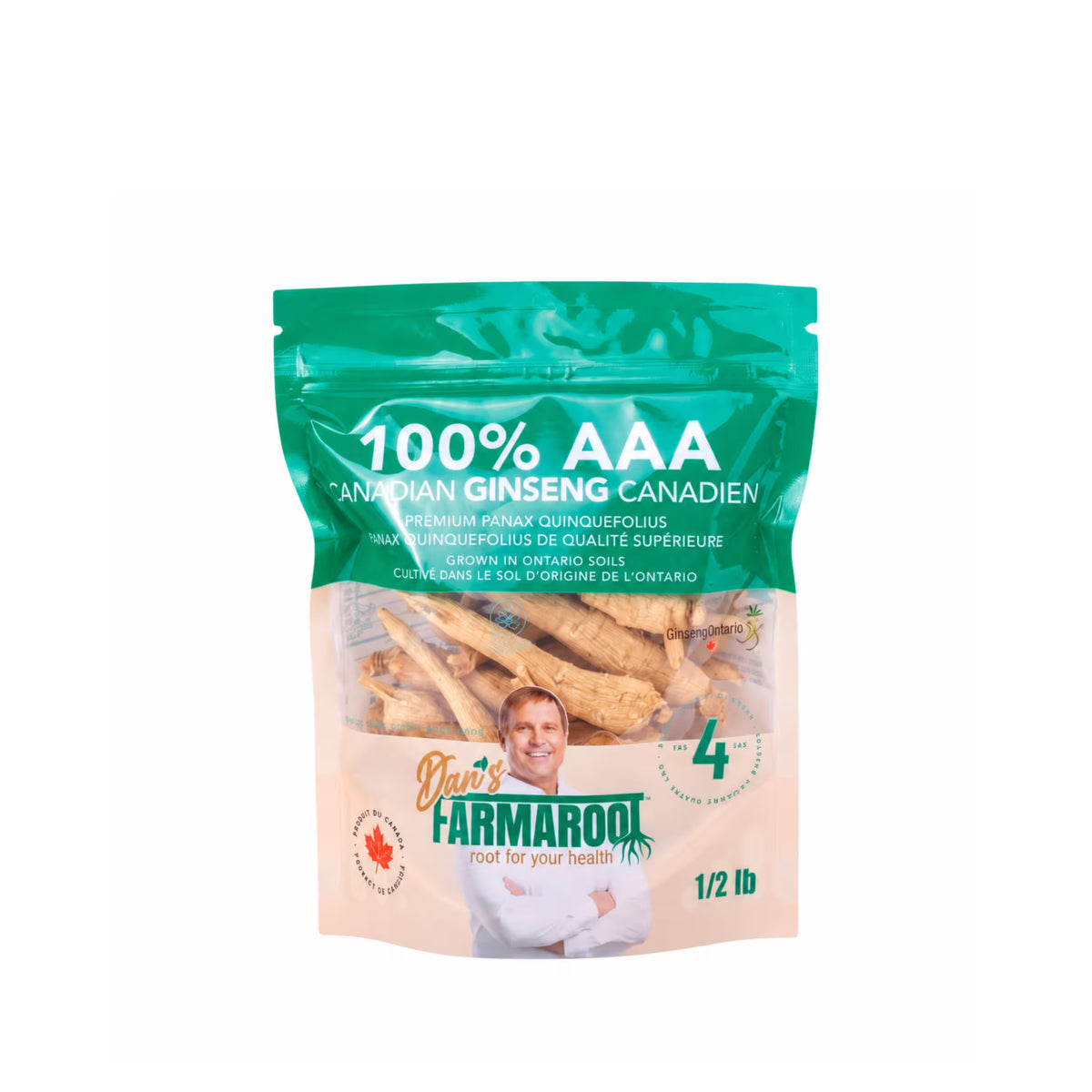 4 Years AAA Canadian Dried Ginseng (1/2 lb)