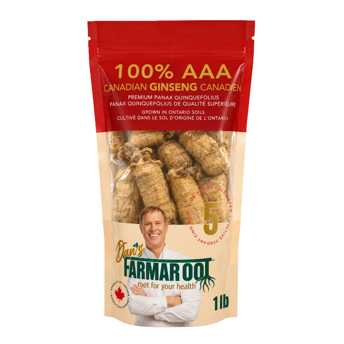 5-Year AAA Canadian Dried Ginseng (1 lb Bag)